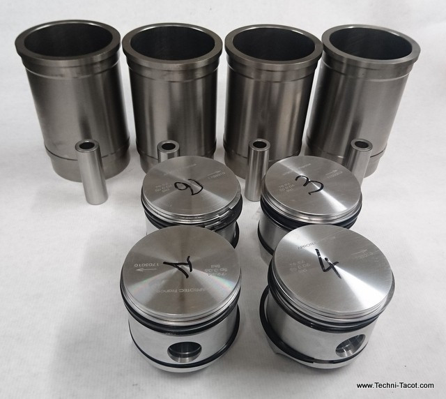 Jeu chemises pistons PLATS 80 mm - Peugeot 403 8cv